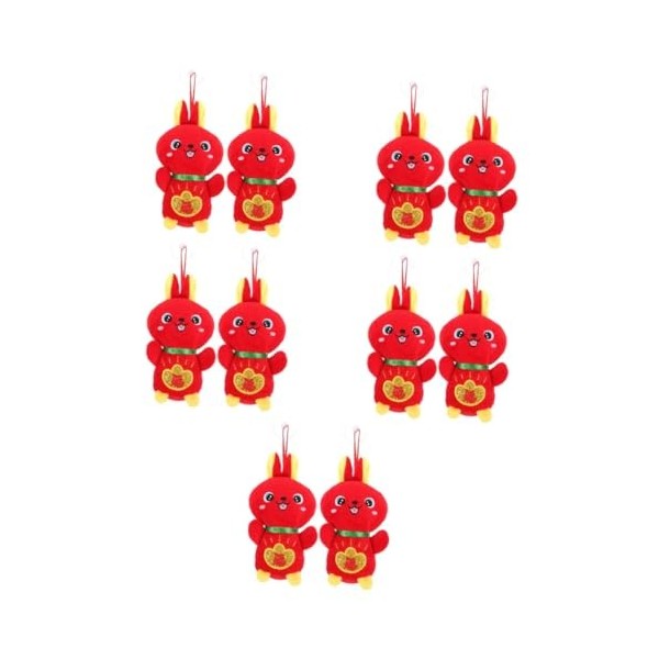 ibasenice 10 Pièces Poupée Lapin Mini-Jouets Décor Chinois Mini-Figurine Décor De Table Mini Lapins Mini Figurines Fourniture