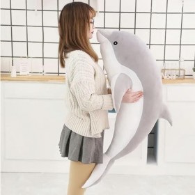 Kawaii Dauphin Peluche Jouets Peluche Poupées Coton Animal Sieste Oreiller Créatif Enfants Jouets Cadeaux D’Anniversaire Fill