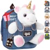 Naturally KIDS Petit Sac à Dos Avec Licorne Rose Peluche pour Enfants 3 4 5 Ans - Cadeau Anniversaire Fille Garcon 2 3 4 5 An