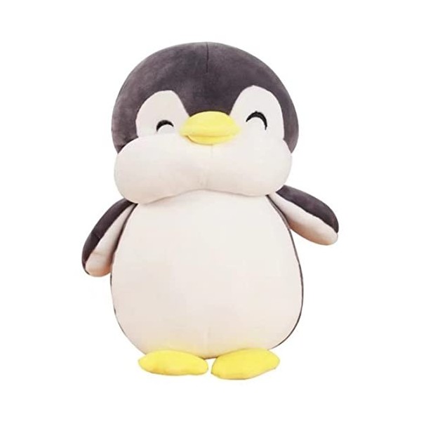 Plushies Jouet en peluche pingouin en peluche, pour garçon, fille, petite amie, cadeau de Saint-Valentin gris, 25 cm 