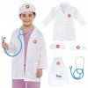 Sanlebi Docteur Enfants Jeu dimitation Docteur Jouet avec stetoscope Cosplay Jeu dimitation pour 3 4 5 Ans Fille Garçon