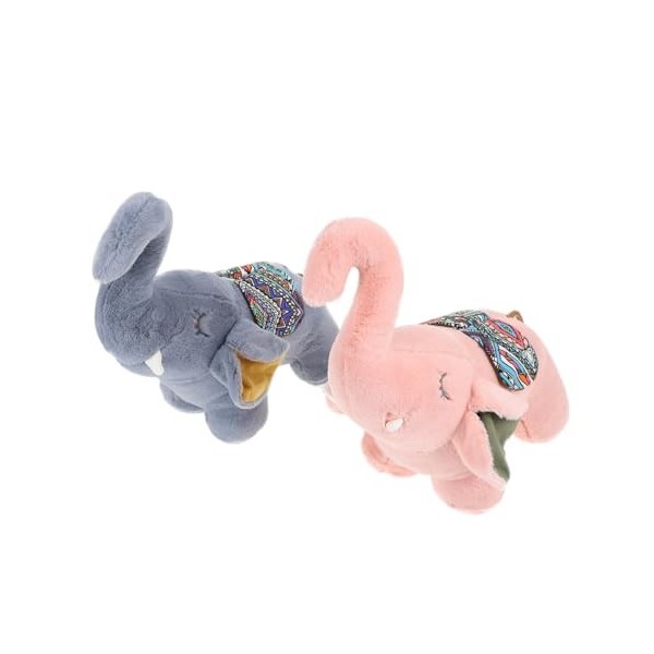 ibasenice 2 Pièces Poupée Bébé Éléphant Poupée en Peluche Poupée Éléphant en Peluche Animaux en Peluche pour Les Enfants Figu