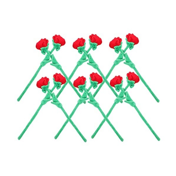 Totority 24 Pièces Rose en Peluche Fleur Rose pour Lobtention du Diplôme Peluche Chucky Fausse Rose Jouets De Fleurs Bouquet