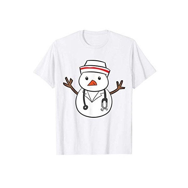 Médecin bonhomme de neige Infirmière de Noël Enfants Médecin T-Shirt