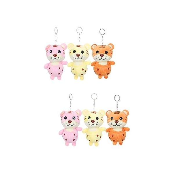 ibasenice 15 Pièces Clé en Peluche Tigre Pendentif De Dessin Animé Sac Suspendu Poupée Jouets en Peluche du Zodiaque Porte-cl