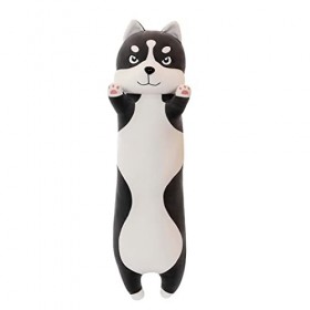 Poupée en peluche Husky mignonne,oreiller en peluche à longue bande pour dormir sur le côté,Ragdoll de jambe de lit,marionnet