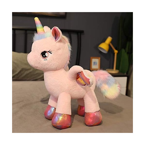 DHESSO 40-100cm Mignon Arc-en-Ciel Pegasus Licorne Peluche Jouet Poney Poney Poupée Oreiller Enfants Peluche Bébé Peluche Pou