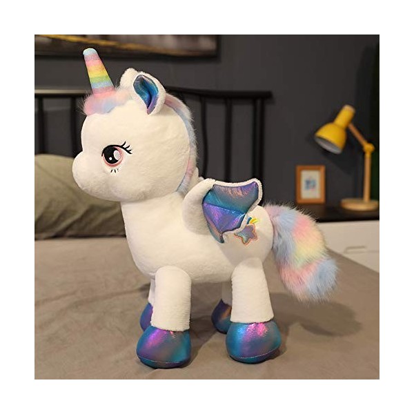 DHESSO 40-100cm Mignon Arc-en-Ciel Pegasus Licorne Peluche Jouet Poney Poney Poupée Oreiller Enfants Peluche Bébé Peluche Pou