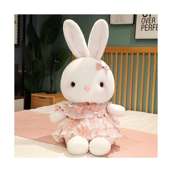 DHESSO 40 cm-125 cm Mignon Lapin poupée en Peluche Fille bébé Doux poupée Grand Oreiller en Peluche Petit Lapin Blanc Mignon 