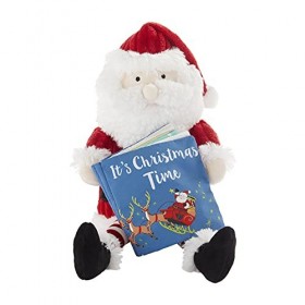 Mud Pie Childrens Christmas Santa Plush with Book