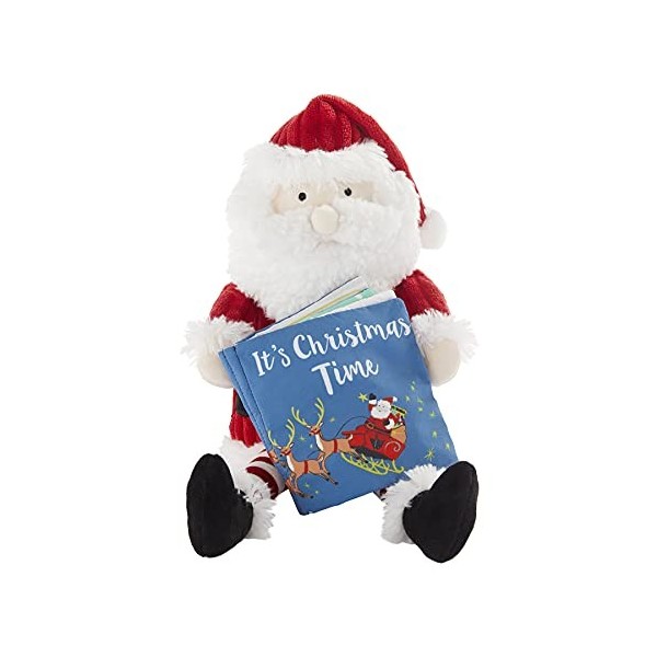 Mud Pie Childrens Christmas Santa Plush with Book