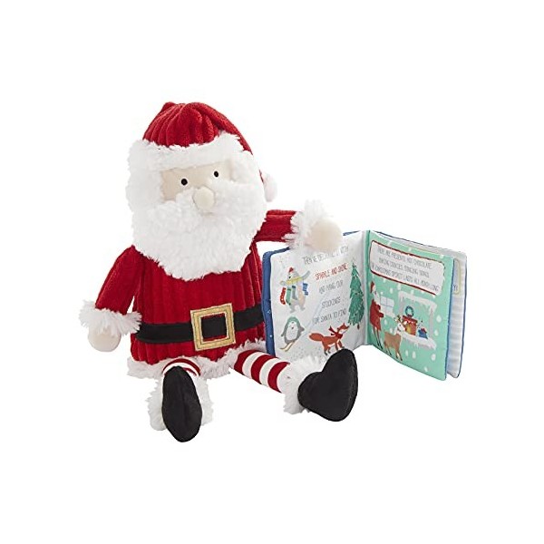 Mud Pie Childrens Christmas Santa Plush with Book