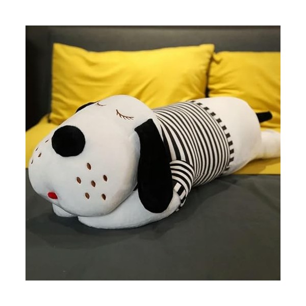 NOpinz Kawaii géant rayé Chien Peluche Peluche Dessin animé Animal Chien poupée lit Sieste Oreiller décor à la Maison Enfants