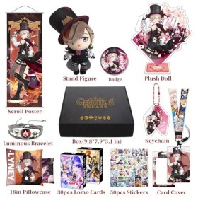 HALOOP Genshin Impact Box Accessoire Set avec 11 Cadeaux, Wanderer Cyno Xiao Tous Les Cadeaux Peluche Poster Acrylique Bracel