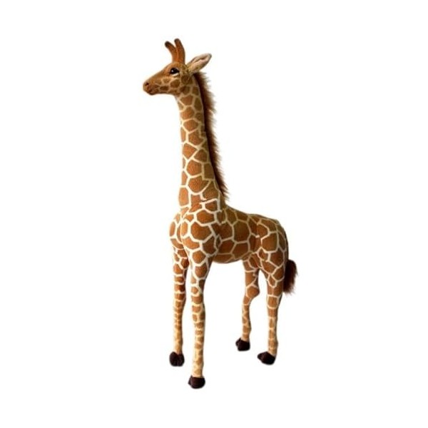 CAWACH Réaliste Grands Animaux en Peluche Debout Girafe Jouets Géant Simulation Décor Oreiller en Peluche Jouets pour Enfants