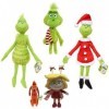 5 Peluche Grinch, Jouets en Peluche Monstre De Cheveux Verts Grinch Poupée en Peluche Grinch Fille Christmas Cadeaux