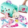 BUYGER Valisette Docteur Vétérinaire Jouet avec Peluche Chien, Stéthoscope, Jeu dimitation Cadeau pour Enfant Fille Garçon 3