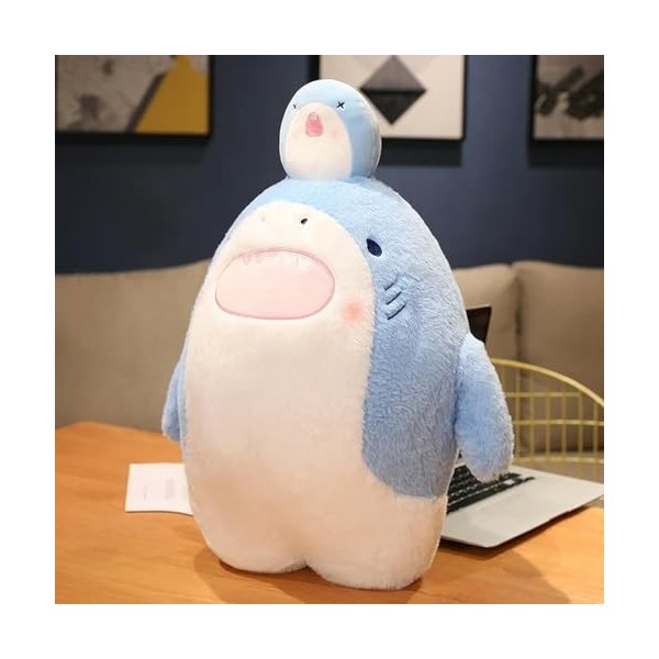 LfrAnk Mignon Dessin animé Requin en Peluche Oreiller Doux et drôle Requin Oreiller Cadeau pour Petite Amie Anniversaire Cade