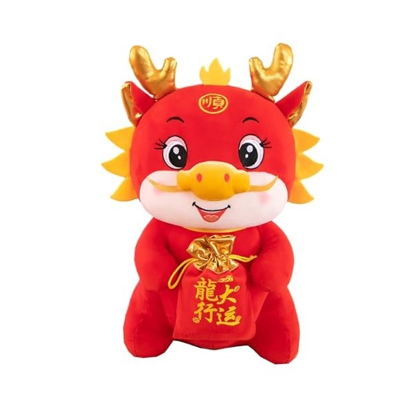 URWEIGH Poupée Chinoise en Peluche De Dragon, Poupée du Zodiaque en Peluche De Dragon 2024, Mascotte De Lannée 2024 du Drago