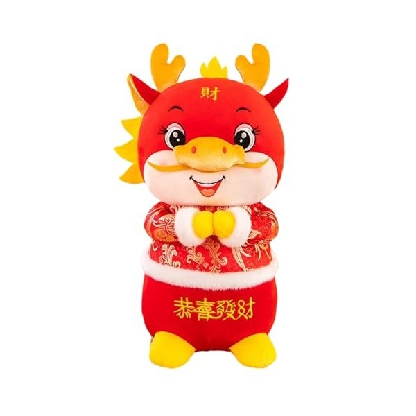 URWEIGH Poupée Chinoise en Peluche De Dragon, Poupée du Zodiaque en Peluche De Dragon 2024, Mascotte De Lannée 2024 du Drago