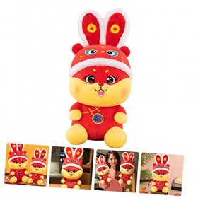 ABOOFAN 4 Pièces Lapin Figurines du Zodiaque Chinois Poupée De Lapin Jouets en Peluche Lapin Décoration De Voiture Lapin en P