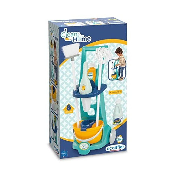 Jouets Ecoiffier - 2770 - Chariot Ménage avec Aspirateur - Dès 18 Mois - Origine France Garantie