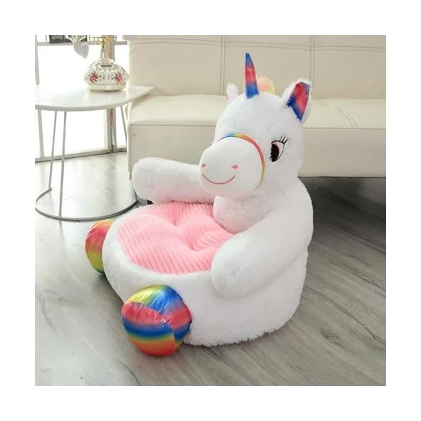 Peluche Licorne Siège Peluches Animaux en Peluche Panda Canard Ours Poupée Enfants Siège Alimentation Chaise Grande Licorne J