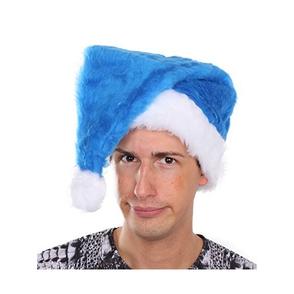 Bonnet de Père Noël bleu roi peluche Bonnet Père Noël