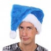 Bonnet de Père Noël bleu roi peluche Bonnet Père Noël