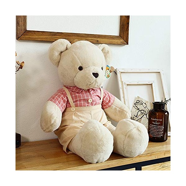 Hug Bear Peluche Couple Ours en Peluche Poupée Dessin Animé Mignon Ours Habillé Cadeau danniversaire-A,100cm