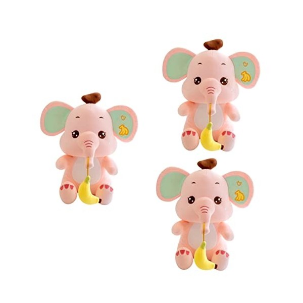 SAFIGLE 3 Pièces Bébé Éléphant en Peluche Poupée Pelucheuse Éléphant Décoration De Fête Déléphant Jouets De Garçon Coussins 