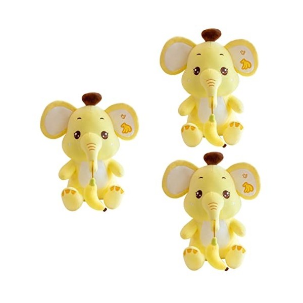 SAFIGLE 3 Pièces Bébé Éléphant en Peluche Poupée Pelucheuse Éléphant Décoration De Fête Déléphant Jouets De Garçon Coussins 