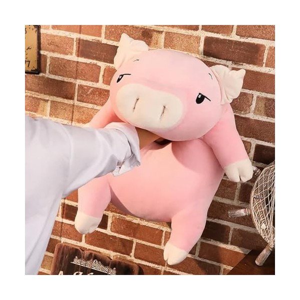 EacTEL Mignon Cochon en Peluche Oreiller Jouet Doux Doux Cochon Doux Peluche Câlin Oreiller Mignon Animal Voiture Canapé Cous