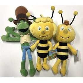 Ensemble Complet de 3 Peluche Plush Maya labeille - Maya Willie Flip - 23cm - Maya The Bee - Original Officiel Simba