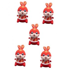 ABOOFAN 5 Pièces Tang Costume Lapin Poupée en Peluche Lapin Oreiller Zodiaque Lapin en Peluche Lapin Animal en Peluche Lapin 