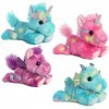Aurora Bright Fancies Set of 4 Stuffed Beanbag Plushies: Blueberryripple Unicorn, Jellyroll Unicorn, Tutti Fruitti Pegasus & 