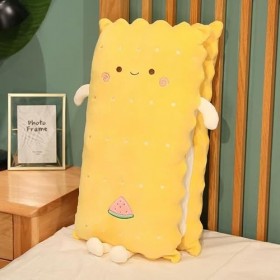 LfrAnk Mignon Biscuit Peluche Long Oreiller Créatif Peluche Sandwich Biscuit Coussin en Peluche Peluche Drôle Poupée Fille 11