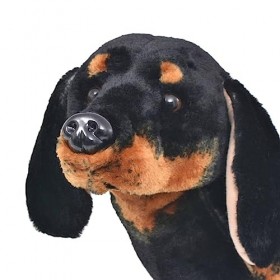 vidaXL Jouet en Peluche Chien de Race Dachshund Poupée Chien en Peluche Réaliste Enfants Tout-Petits Gaçons Filles Noir XXL 5