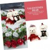 Toyvian 3 Paires Ours Bicolore Diamant Peluche De Mariage Poupées en Peluche Figurine Couple Romantique Ours Coussin Cadeau D