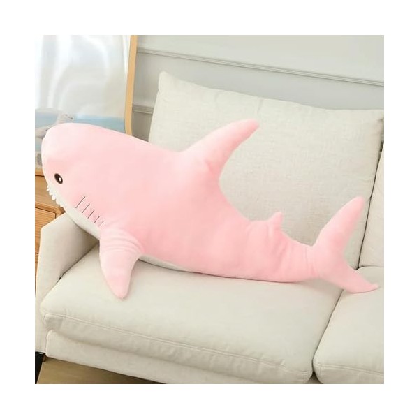 EacTEL Requin Bleu Géant Peluche Jouet Requin Baleine Peluche Poupée Doux Câlin Oreiller Garçon Fille Enfants Cadeau D’Annive