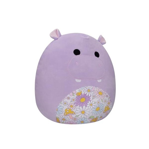 Squishmallows SQCR05494 Hanna lhippopotame Violet avec Un Ventre Floral Multicolore 50,8 cm