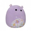 Squishmallows SQCR05494 Hanna lhippopotame Violet avec Un Ventre Floral Multicolore 50,8 cm