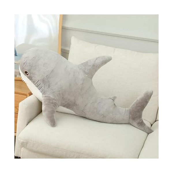 EacTEL Requin Bleu Géant Peluche Jouet Requin Baleine Peluche Poupée Doux Câlin Oreiller Garçon Fille Enfants Cadeau D’Annive