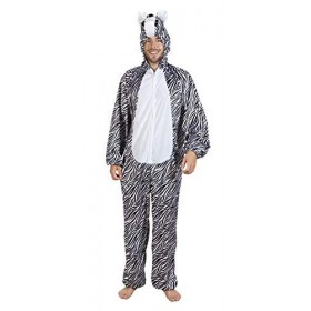 Boland - Costume de survêtement en peluche Zèbre pour adultes, blanc/noir, max 1,95 m, 88053