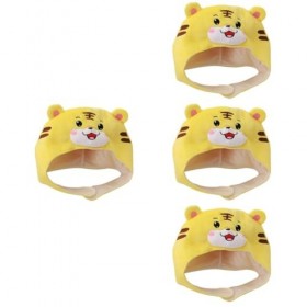 ibasenice 4 Pièces Chapeau De Couvre-Chef De Tigre Chapeau danimal en Peluche Chapeau De Déguisement Chapeaux Photo en Peluc