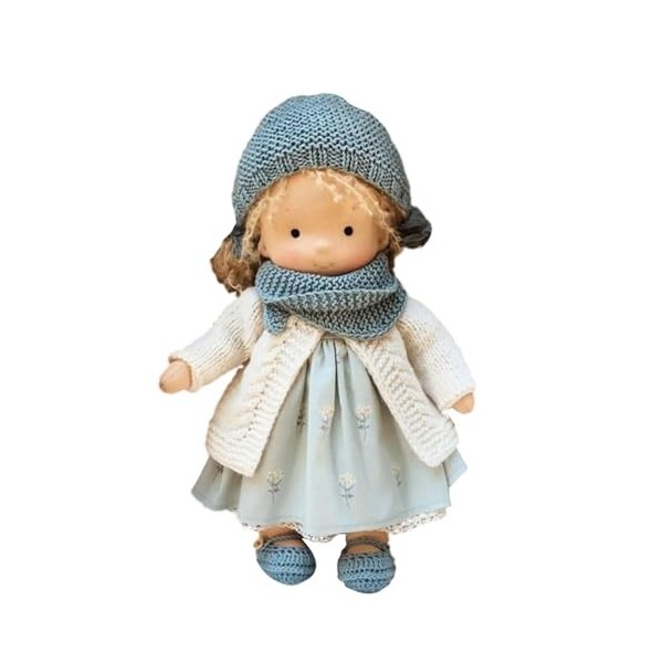 HUNYA Waldorfs Doll, Poupée Waldorfs Faite Main, Jouet Danime en Peluche, Beaux Jouets en Peluche, Cadeaux de Baptême de Pou