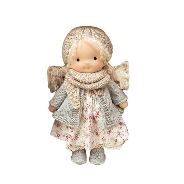 HUNYA Waldorfs Doll, Poupée Waldorfs Faite Main, Jouet Danime en Peluche, Beaux Jouets en Peluche, Cadeaux de Baptême de Pou