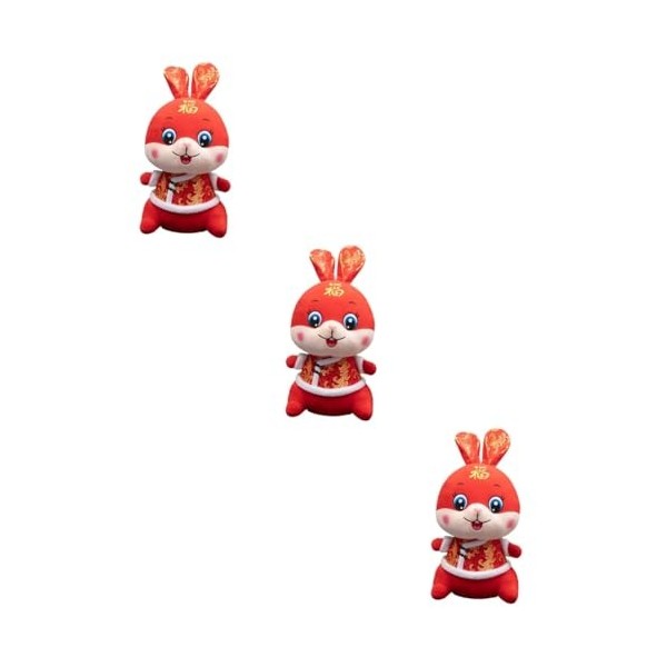 ibasenice 3 Pièces Costume Tang Poupée De Lapin Oreiller De Lapin en Peluche Lapin Jouet Moelleux Lapin Figurines du Zodiaque