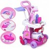 deAO Chariot Menage Enfants,Aspirateur Enfant, Kit Menage Enfant Jouet,avec Son et Lumière, Cadeaux pour Garçons et Filles