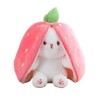 ImockA 18-50 cm Peluche Mignon Transform Fraise Lapin Poupée Peluche Carotte Lapin Fruit Poupée en Peluche Figure Enfants Pri